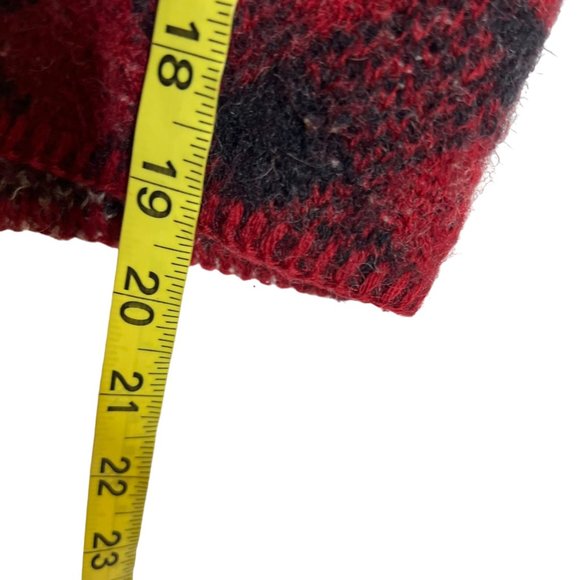 Vintage 90s Black Red Wool Zip Up Deer Nordic Pattern Sleeveless Vest Top Large - Picture 4 of 5